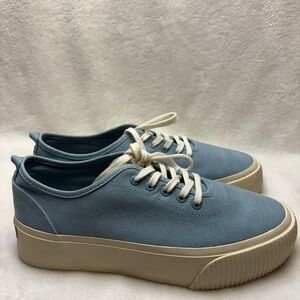 Everlane Light Blue Canvas Platform Sneakers Sz 8.5